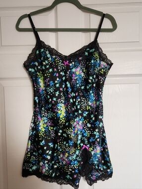 Black Floral Victoria's Secret Silk Nightie